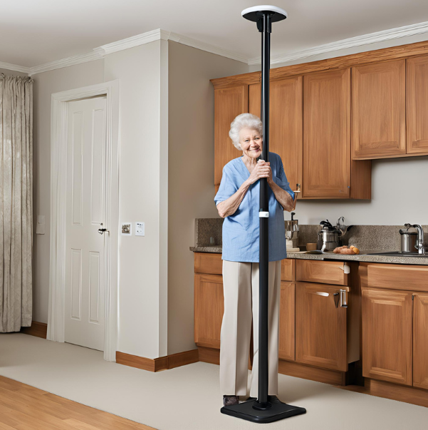 Floor-to-ceiling safety poles